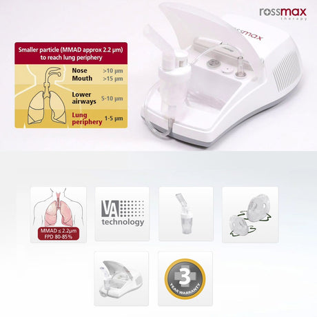 Rossmax مكبس البخاخات NA100 للعناية بالجهاز التنفسي