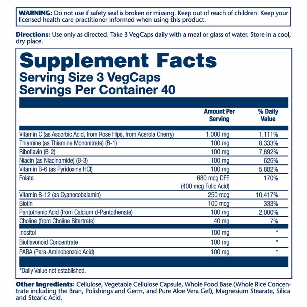 Solaray Mega Vitamin B-Stress Veg Capsules 120’s 