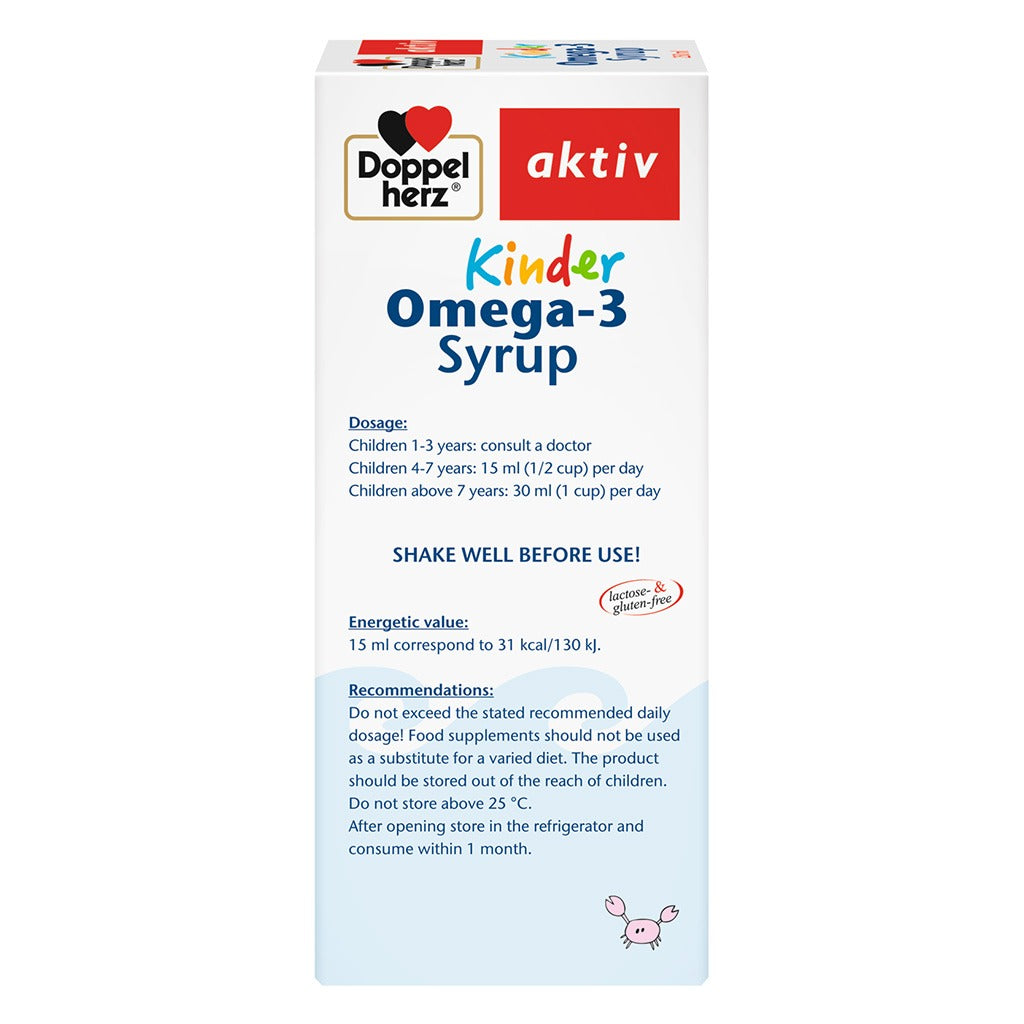 Doppelherz aktiv Kinder Omega-3 Syrup For Children's Cognitive Development 250ml