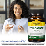 Country Life Pycnogenol 100mg كبسولات نباتية مضادة للأكسدة، عبوة من 30 كبسولة