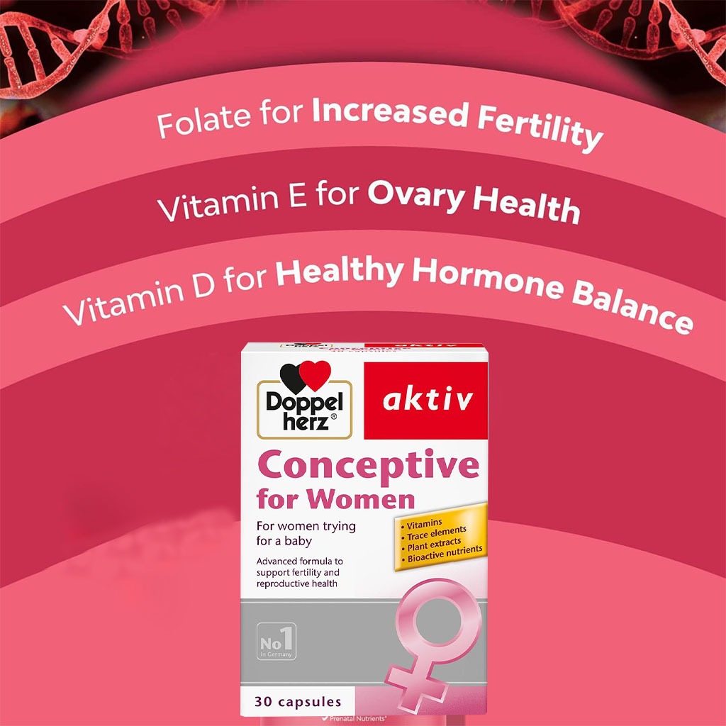 Doppelherz aktiv Conceptive Capsules For Women's Fertility & Reproductive Health, Pack of 30's