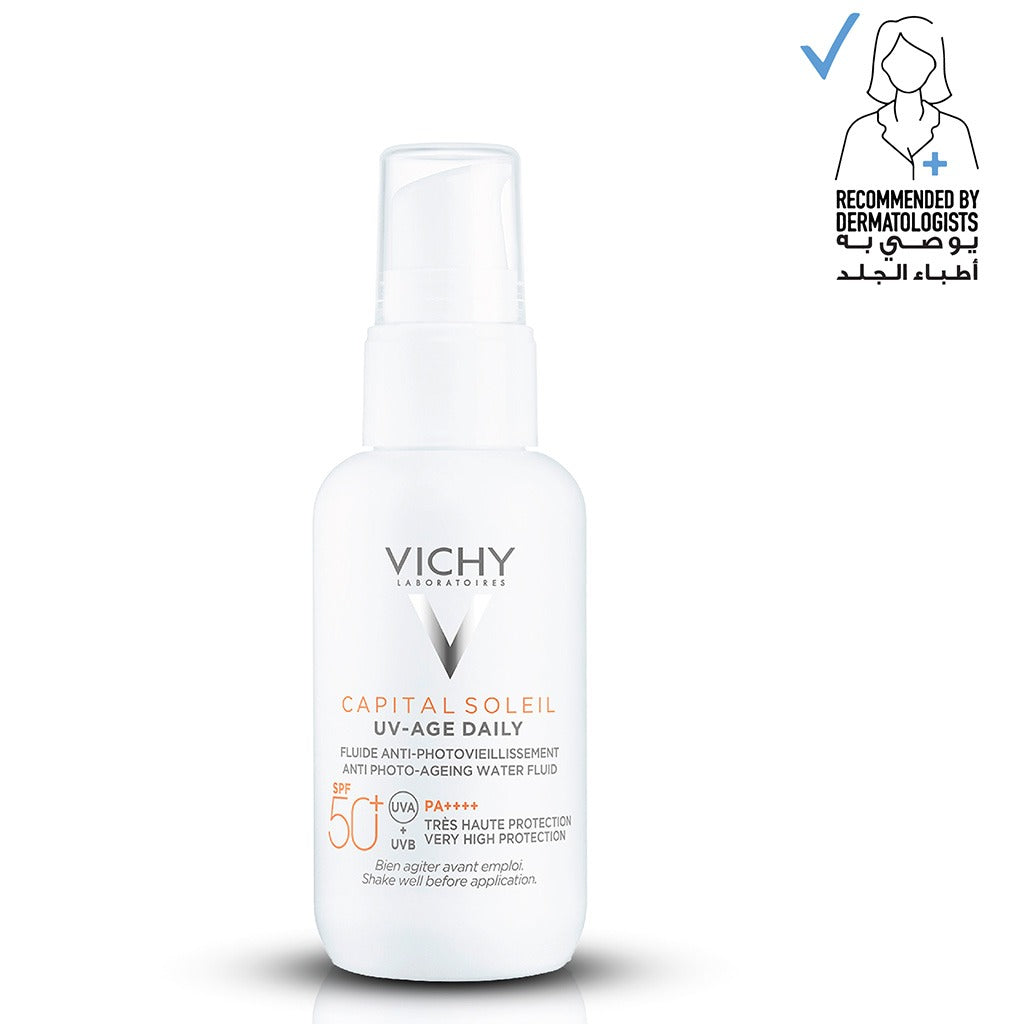 فيشي كابيتال سوليل UV-Age Daily SPF50+ PA++++ واقي شمسي سائل مضاد للشيخوخة مع النياسيناميد 40 مل