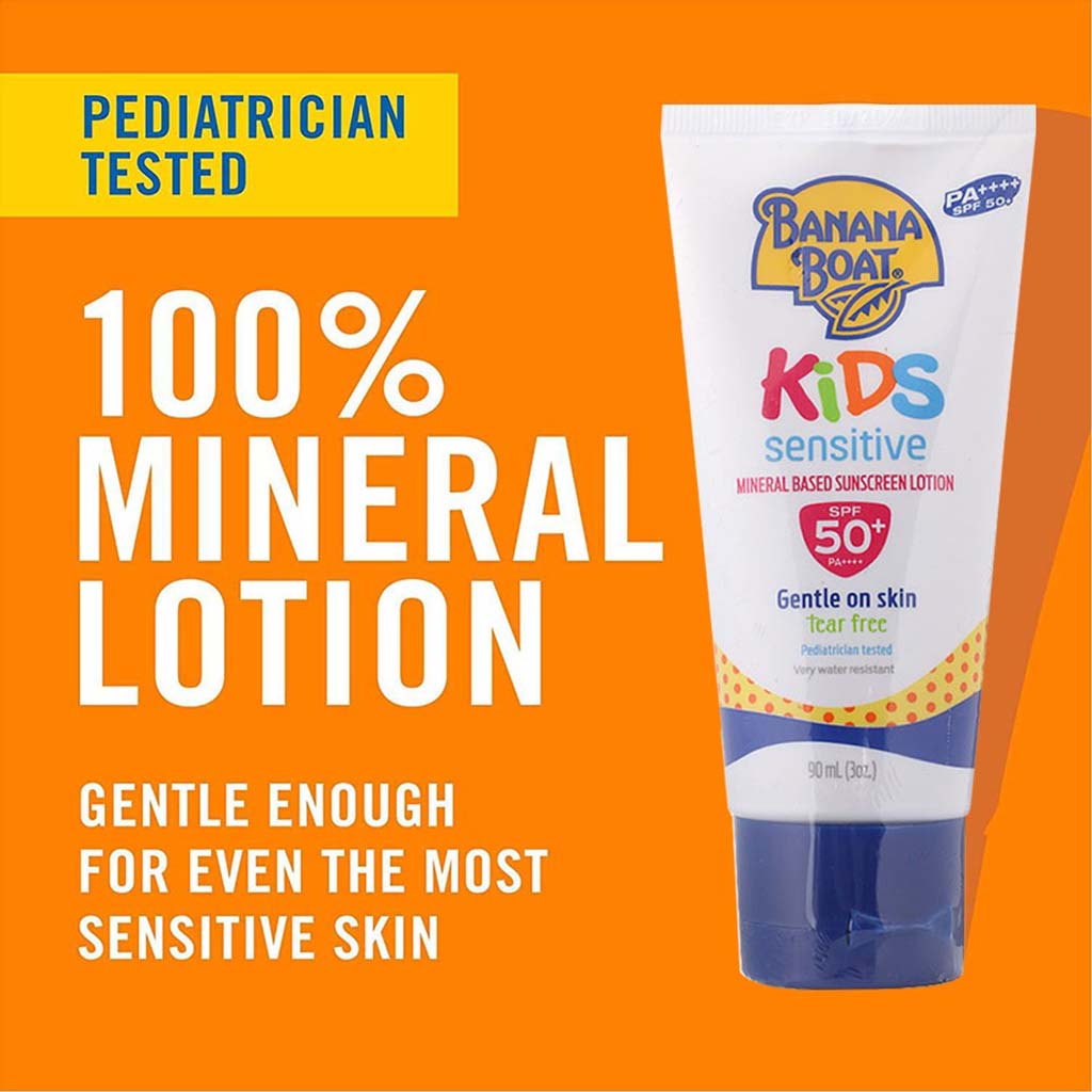 Banana Boat Kids Sensitive Tear - Free Mineral Based Sunscreen Lotion SPF 50+ PA++++ 90ml