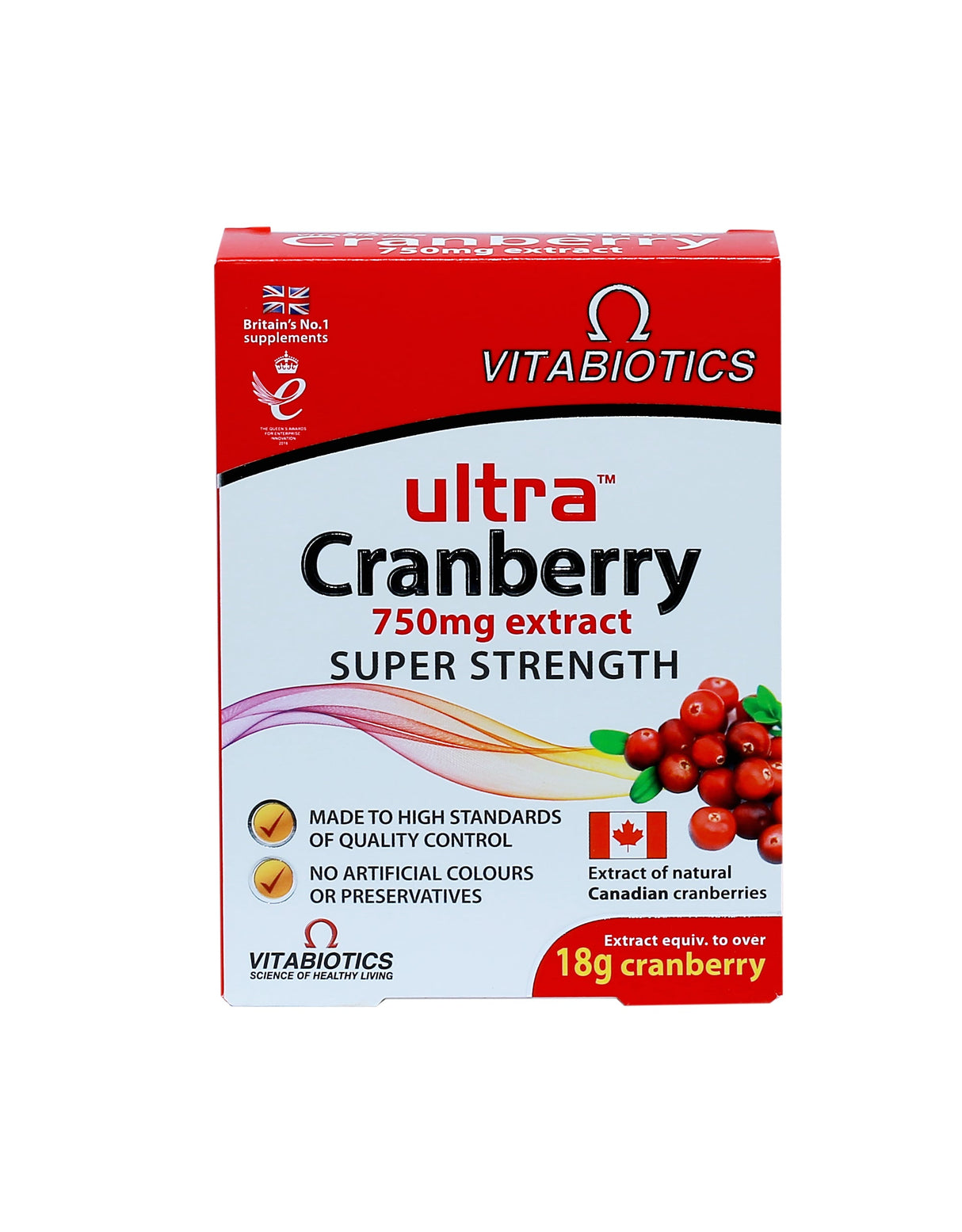 Vitabiotics Ultra Cranberry Extract 750mg Tablets For Healthy Urinary Tract, Pack of 30's