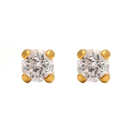 Studex 2mm Cz Tiffany Gold Plated